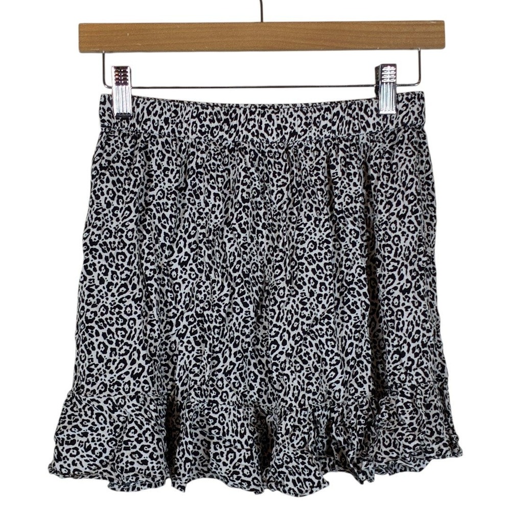 American Eagle Leopard Print Ruffle Mini Skirt Bl… - image 4
